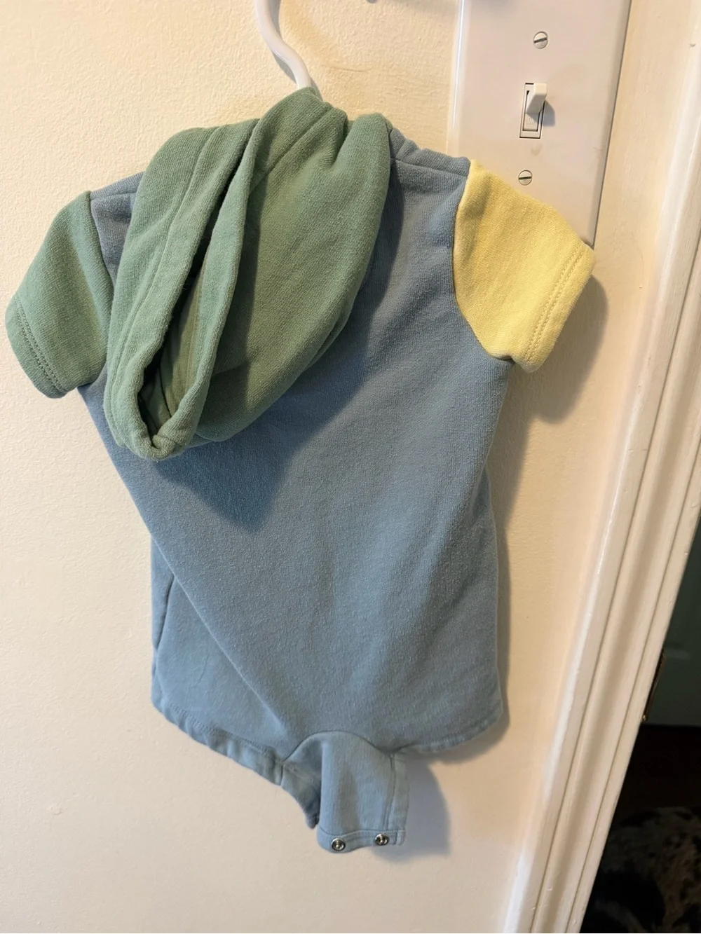Ralph Lauren Colorblock Baby Romper in Light Blue, Yellow & Green